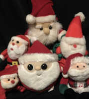 Lot of 6 Mini (3.5"-7") PLUSH SANTA CLAUS toys Gund Jeepers Peepers RUSS Misc